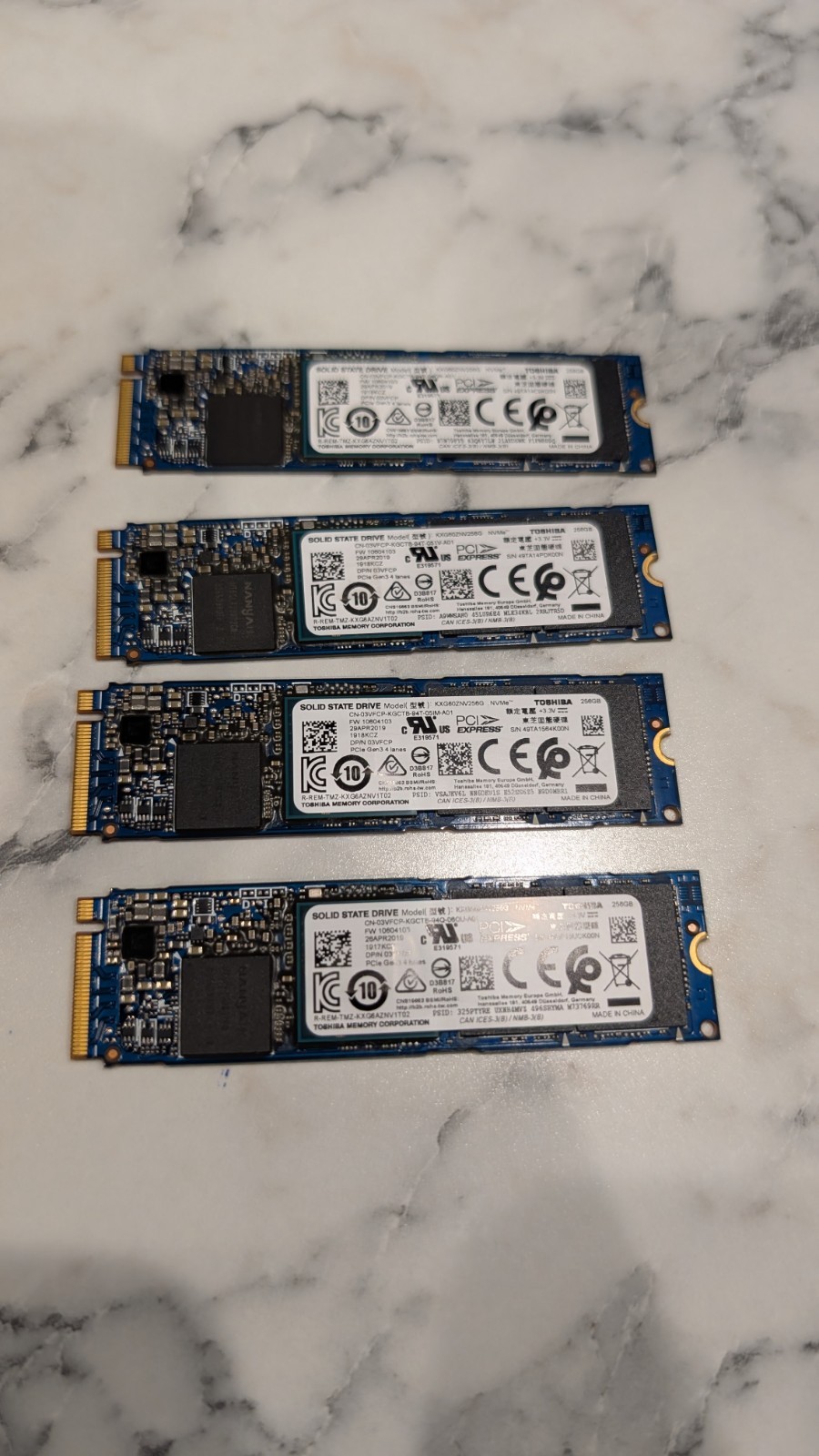 Toshiba KIOXIA KXG60ZNV256G XG6 256GB NVMe PCI 2280 M.2 SSD Solid State Drive