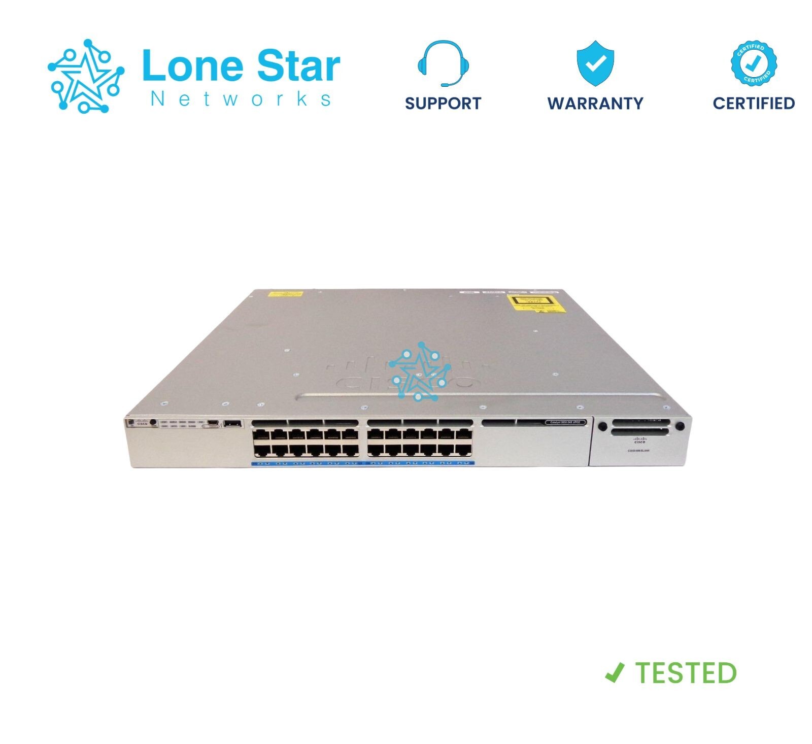 Cisco WS-C3850-24XU-L 24-Port 100Mbps/1/2.5/5/10 Gbps UPOE-Lifetime WRNT