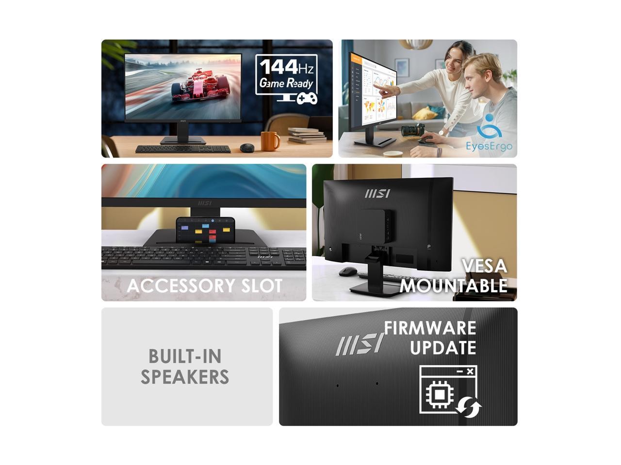 MSI PRO MP273Q E14 27″ IPS 2560 x 1440 (WQHD) Computer Monitor, 144Hz,Adaptive-S
