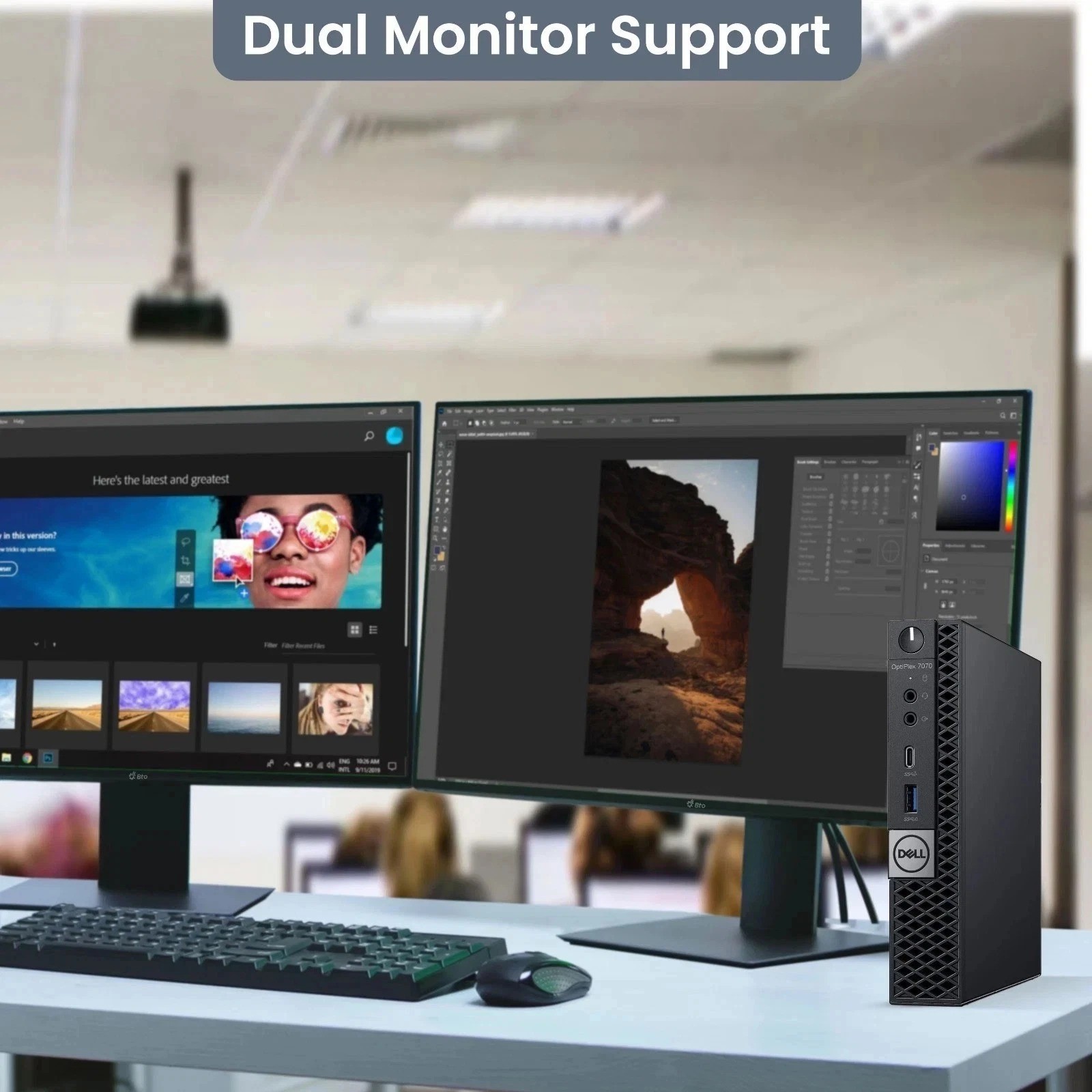 Dell 5060 Desktop Micro PC i7-8th 32GB RAM 1TB NVMe SSD Wireless-KB&M WiFi Win11
