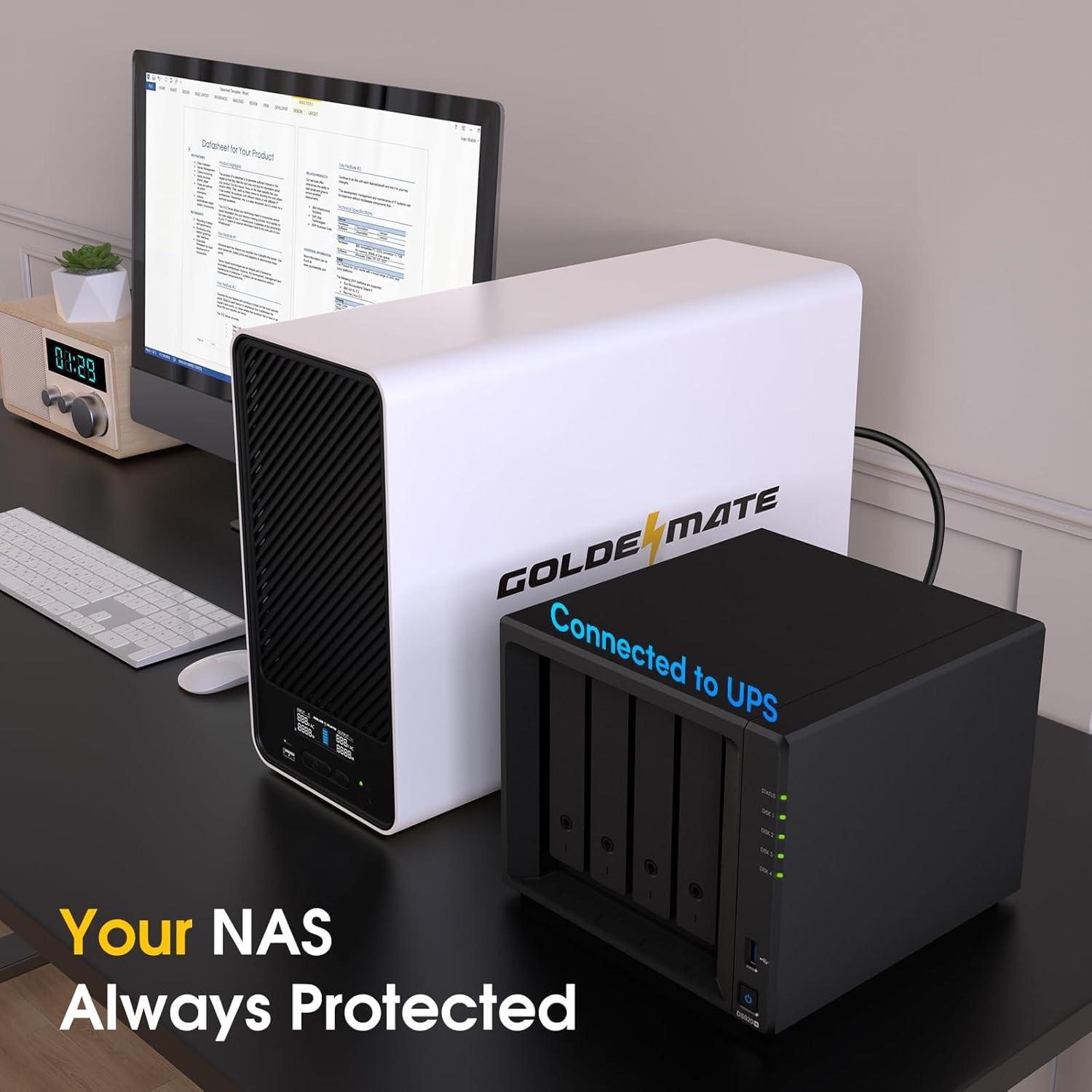 1500VA/1000W Lithium UPS Battery Backup and Surge Protector, Backup Battery Powe