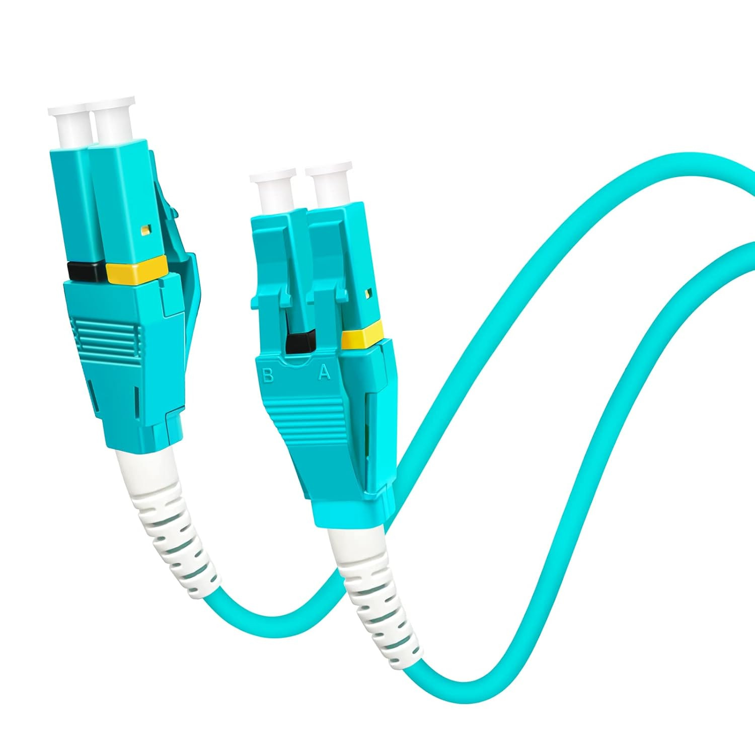 0.2M (7In) Uniboot LC to LC 10G OM3 Fiber Patch Cable, Multimode Duplex Fiber Op