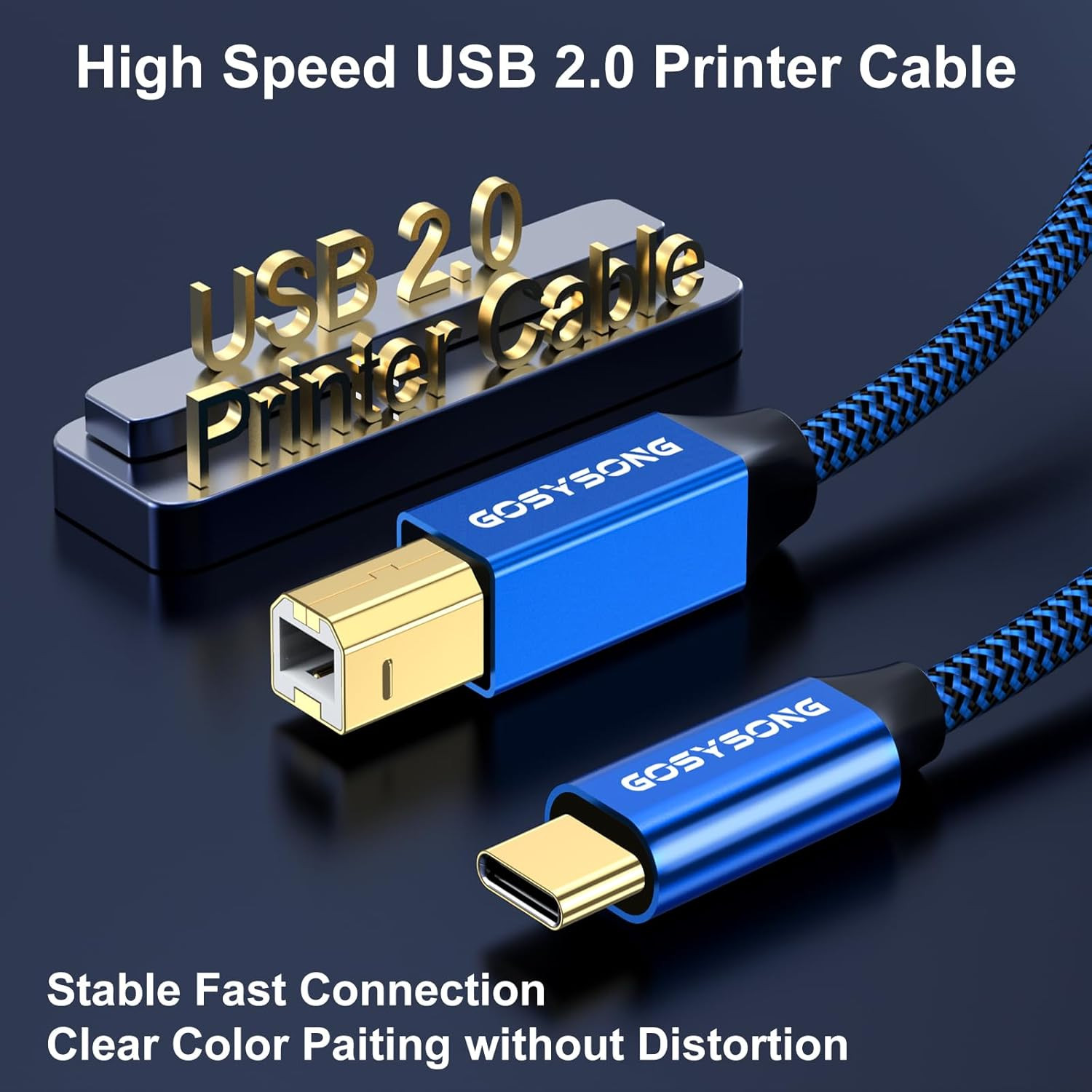 USB C Printer Cable 10Ft, High Speed USB C to B Printer Cord Compatible with Pr