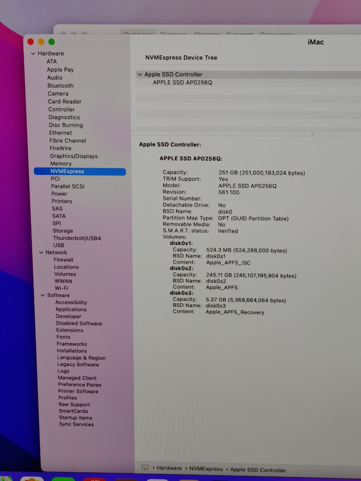 2021 iMac 24″ MJV93LLA A2439 M1 8CPU/7GPU 3.2 Ghz 16GB RAM 256GB SSD