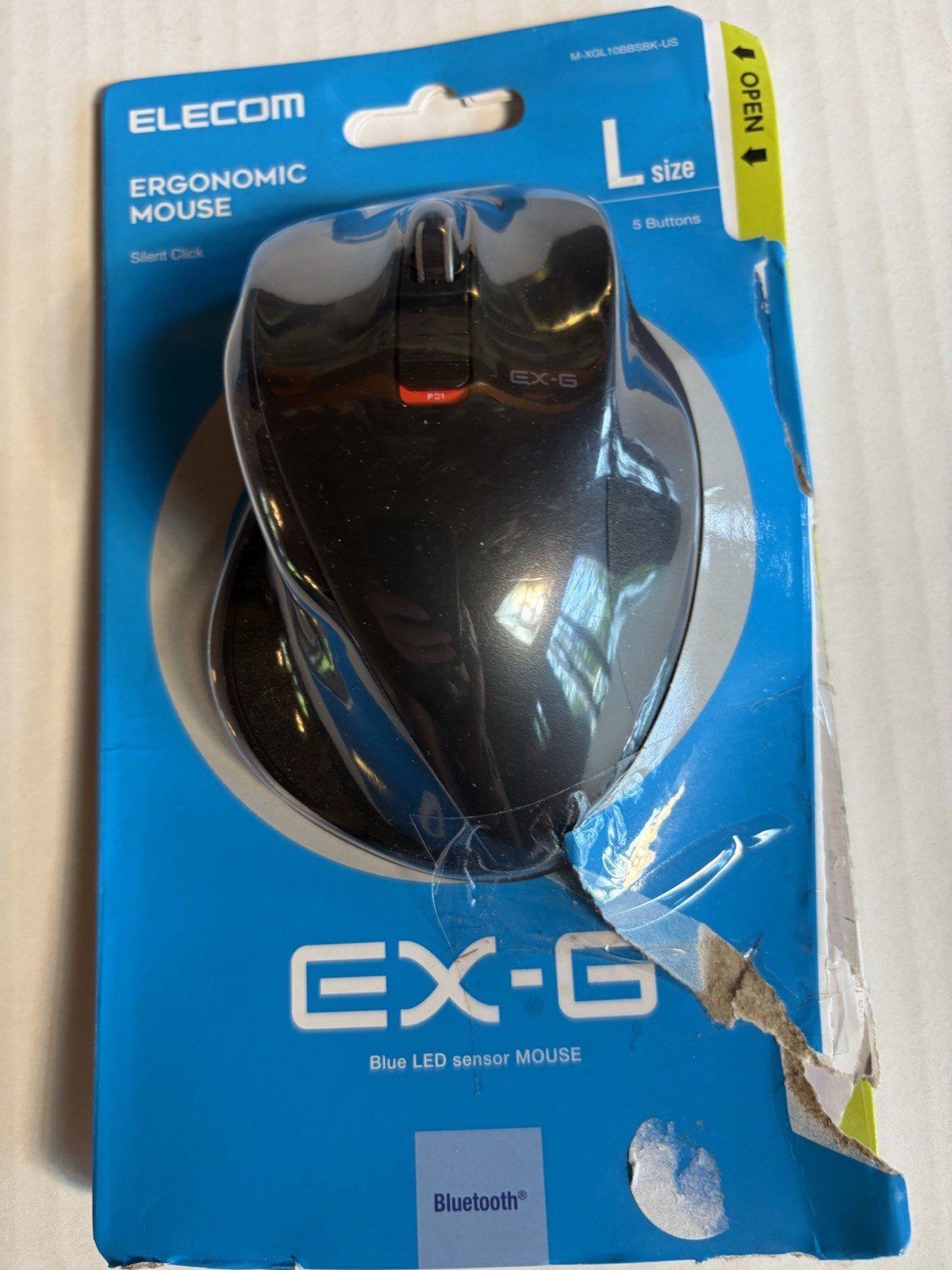 ELECOM Wireless Mouse Silent EX-G L Size Wireless LED Sensor Mouse
