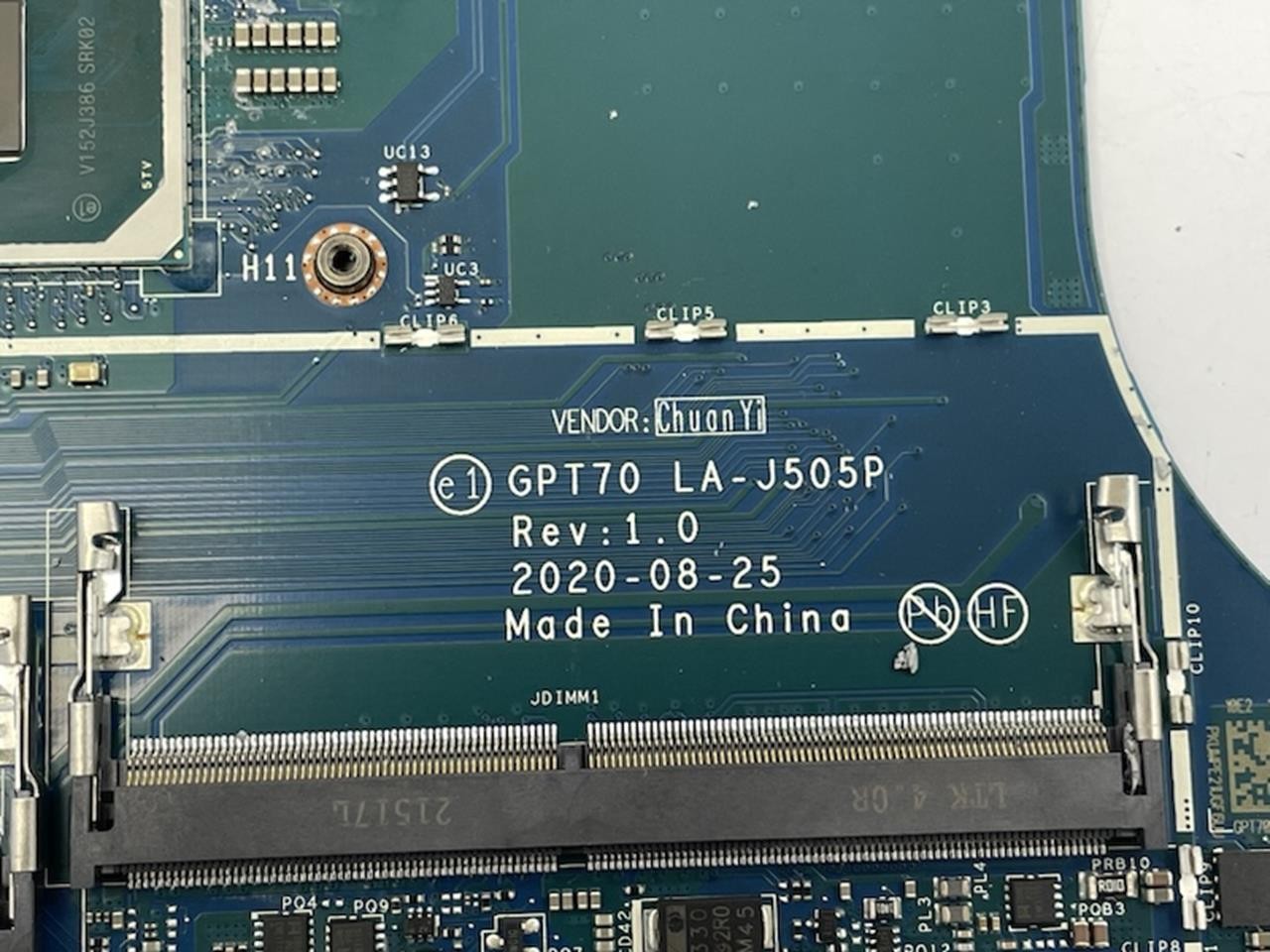 HP Laptop Motherboard LA-J505P | Intel Core i7-1165G7 2.80 GHZ