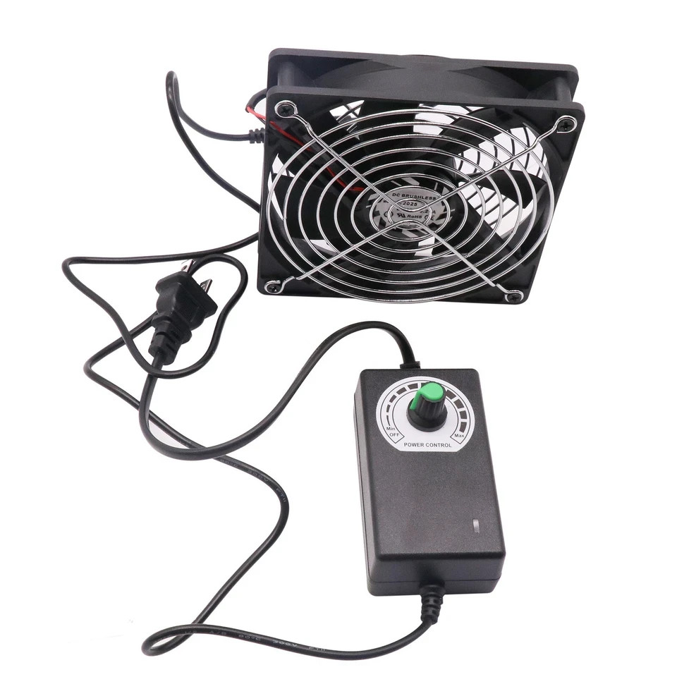 120mm 110V-120V AC Powered Fan with Vriable Speed Controller Cooling For pet box