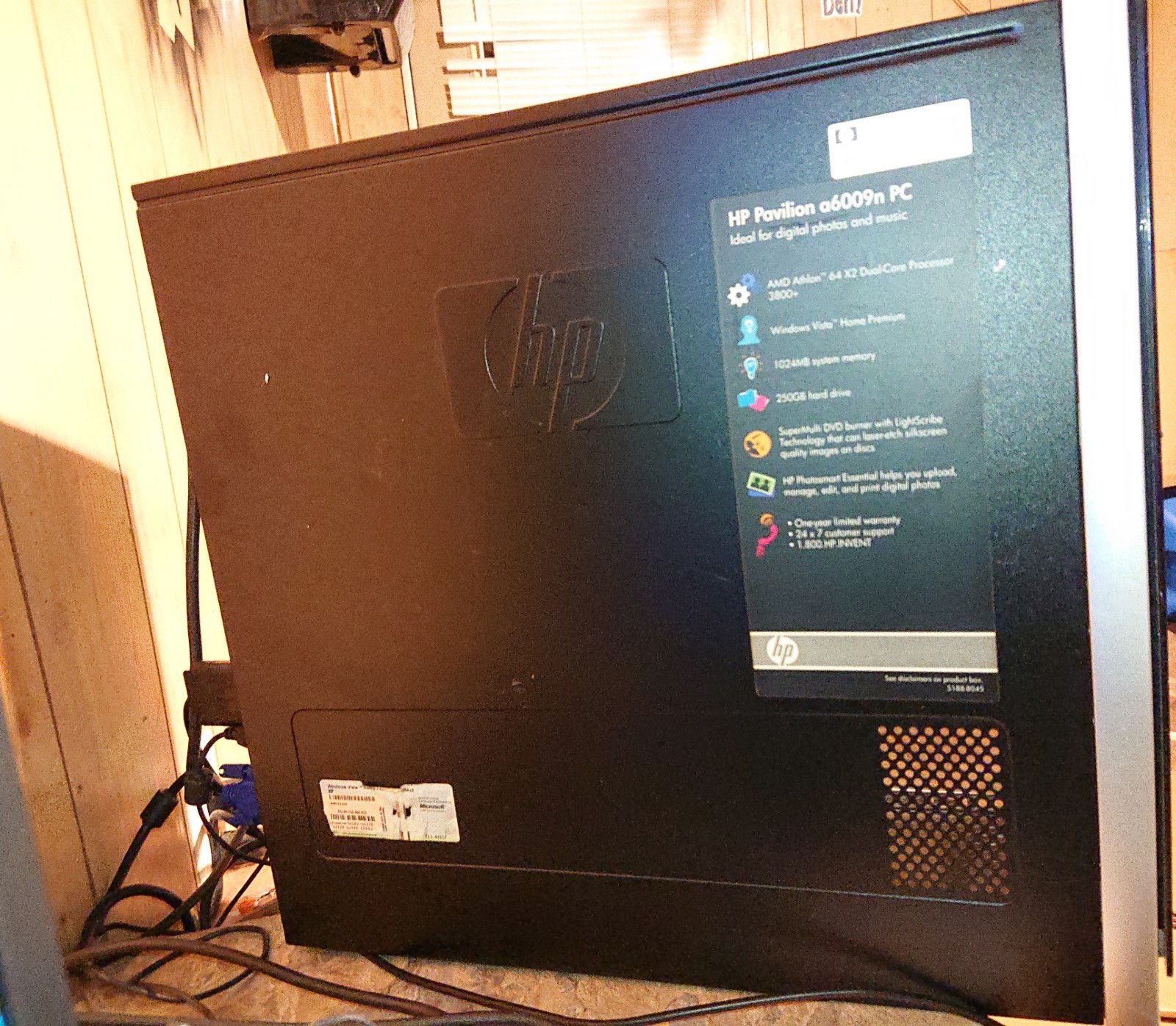 HP a6009n desktop mini tower computer Windows XP 160gb Athlon 64 Nvidia 1gb RAM