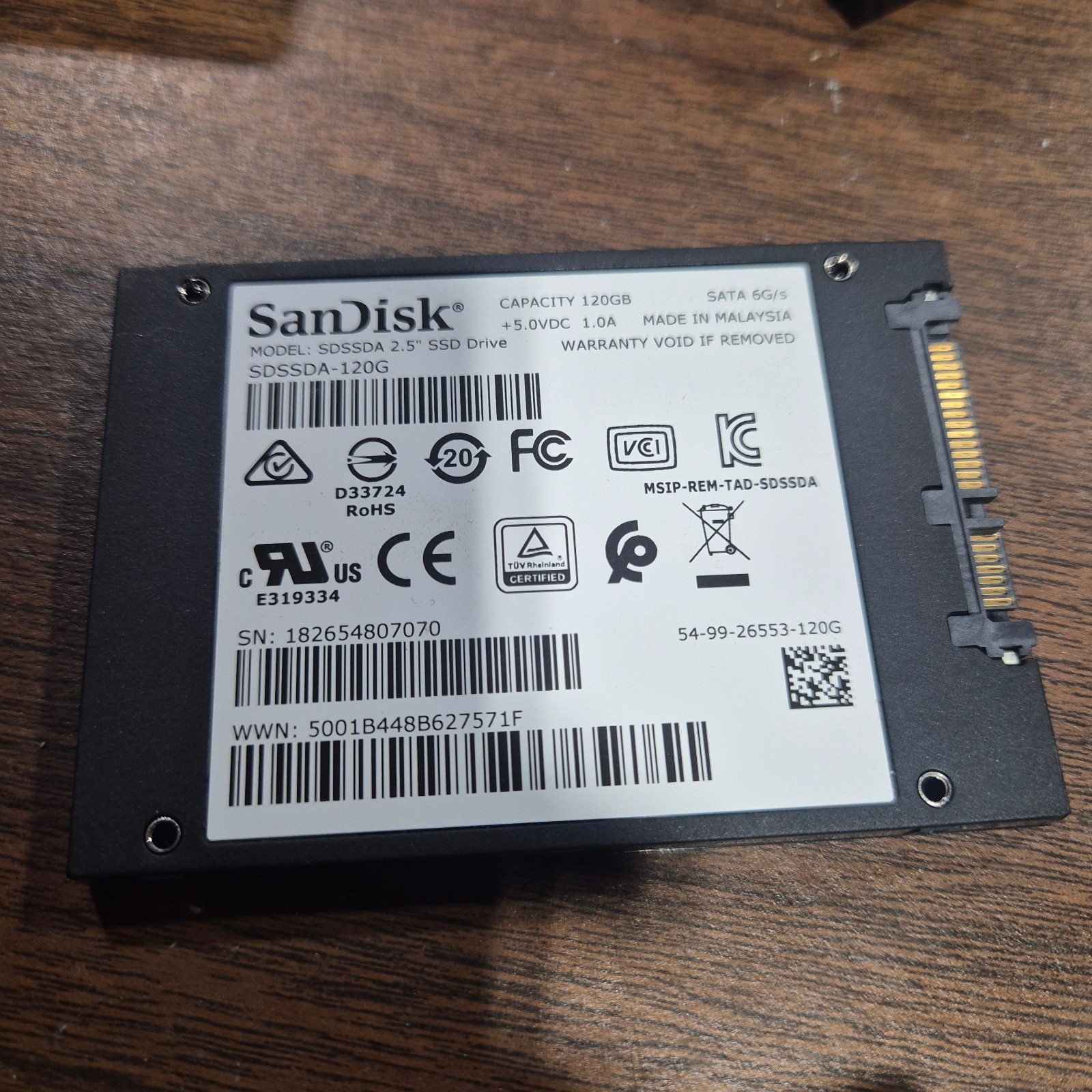 SanDisk – SSD PLUS – 120GB – 2.5″ SATA Drive – 6G/s