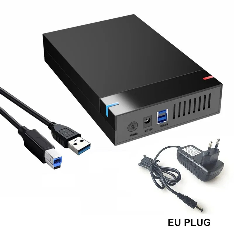3.5 Inch HDD Case USB 3.0 to SATA External Hard Drive Reader Support 10TB Hard D