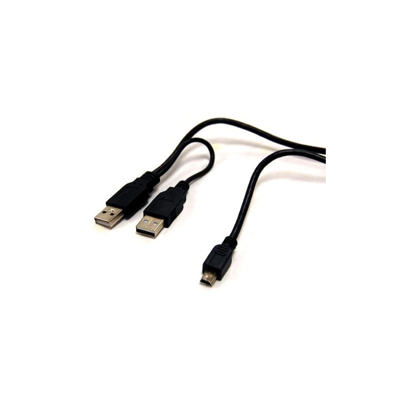 Bytecc USB2-HD201 2.0 Y cable, A male x 2 to Mini B 5pin male x1