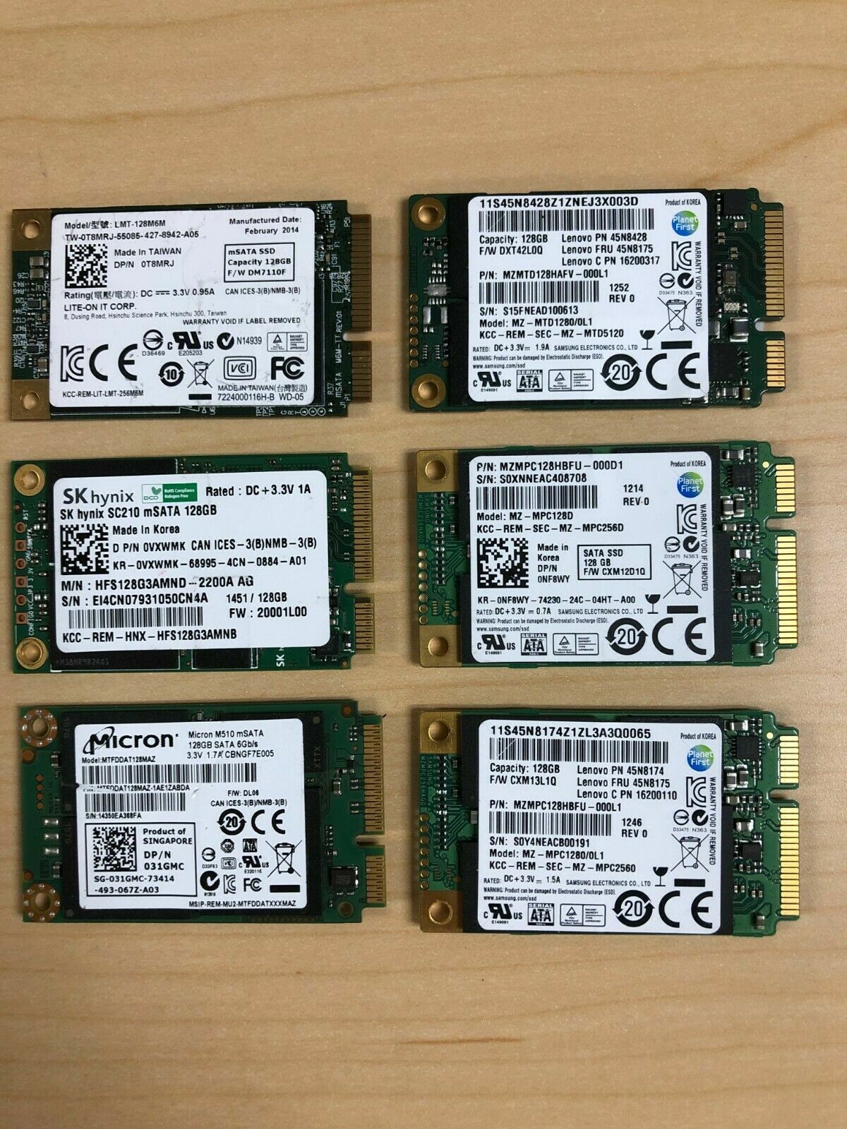 128GB SSD MSATA Solid State Drives mixed major brands