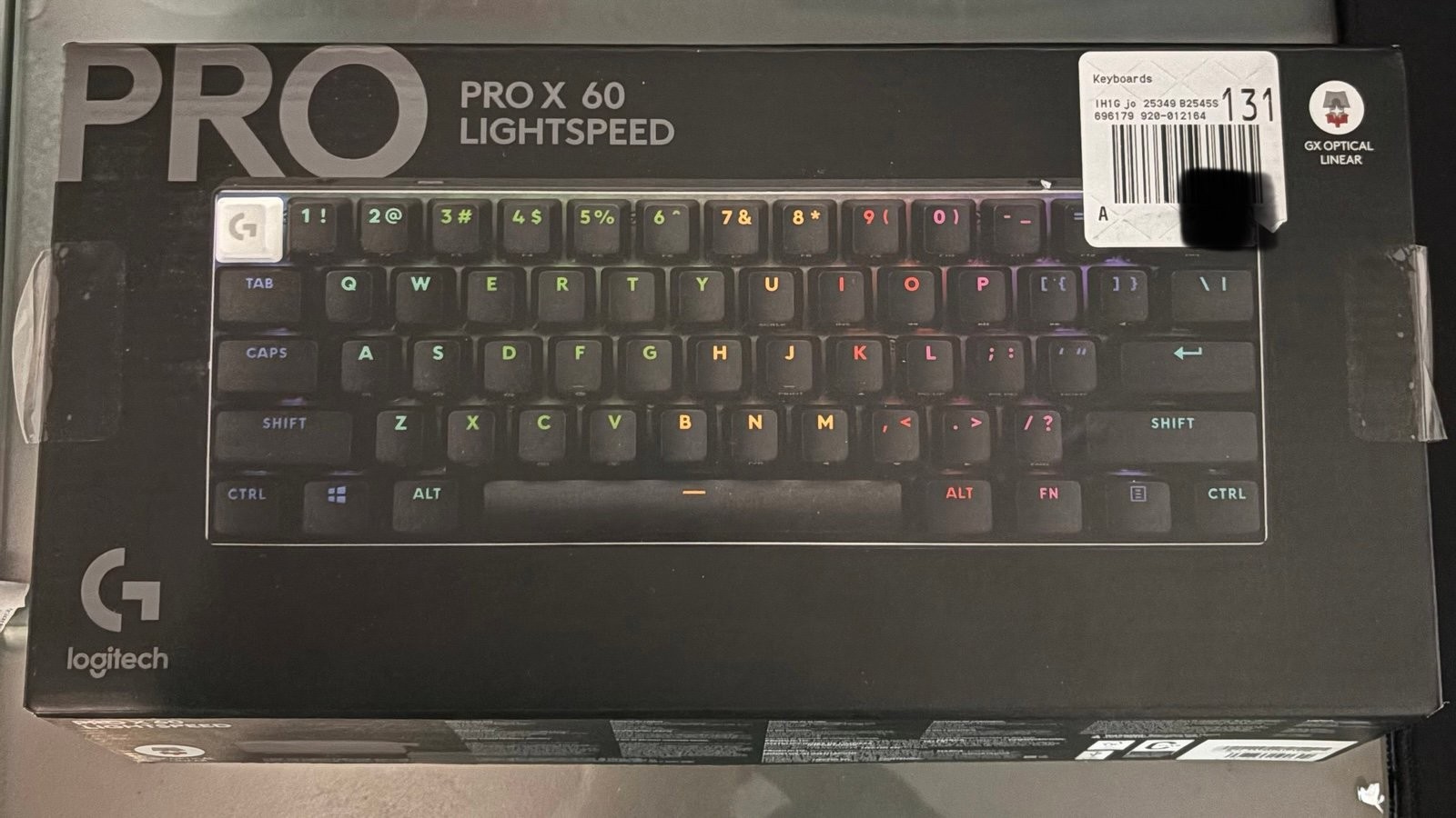 Logitech G PRO X 60 LIGHTSPEED Gaming Keyboard, GX Optical Tactile, Black