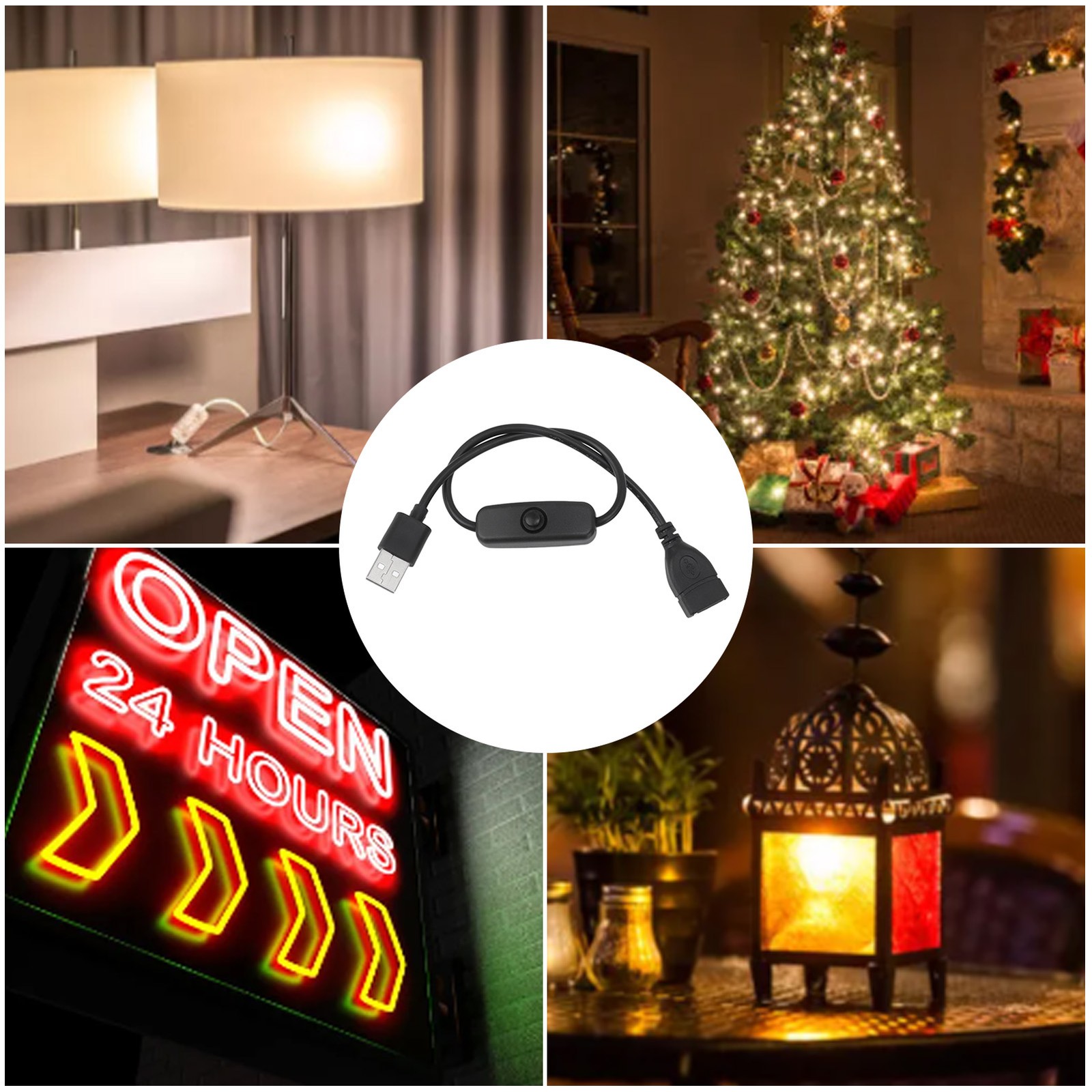 NEW 5PCS USB Extension Cable With ON Off Switch Male To Female Cable For Driving