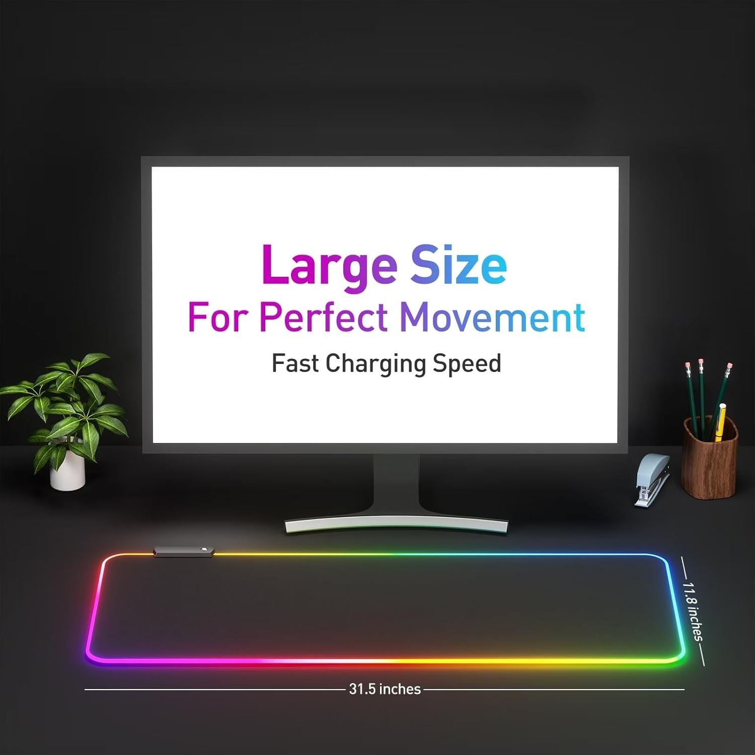 RGB LED Extra Large Soft Gaming Mouse Pad Extended Glowing Desk Mat