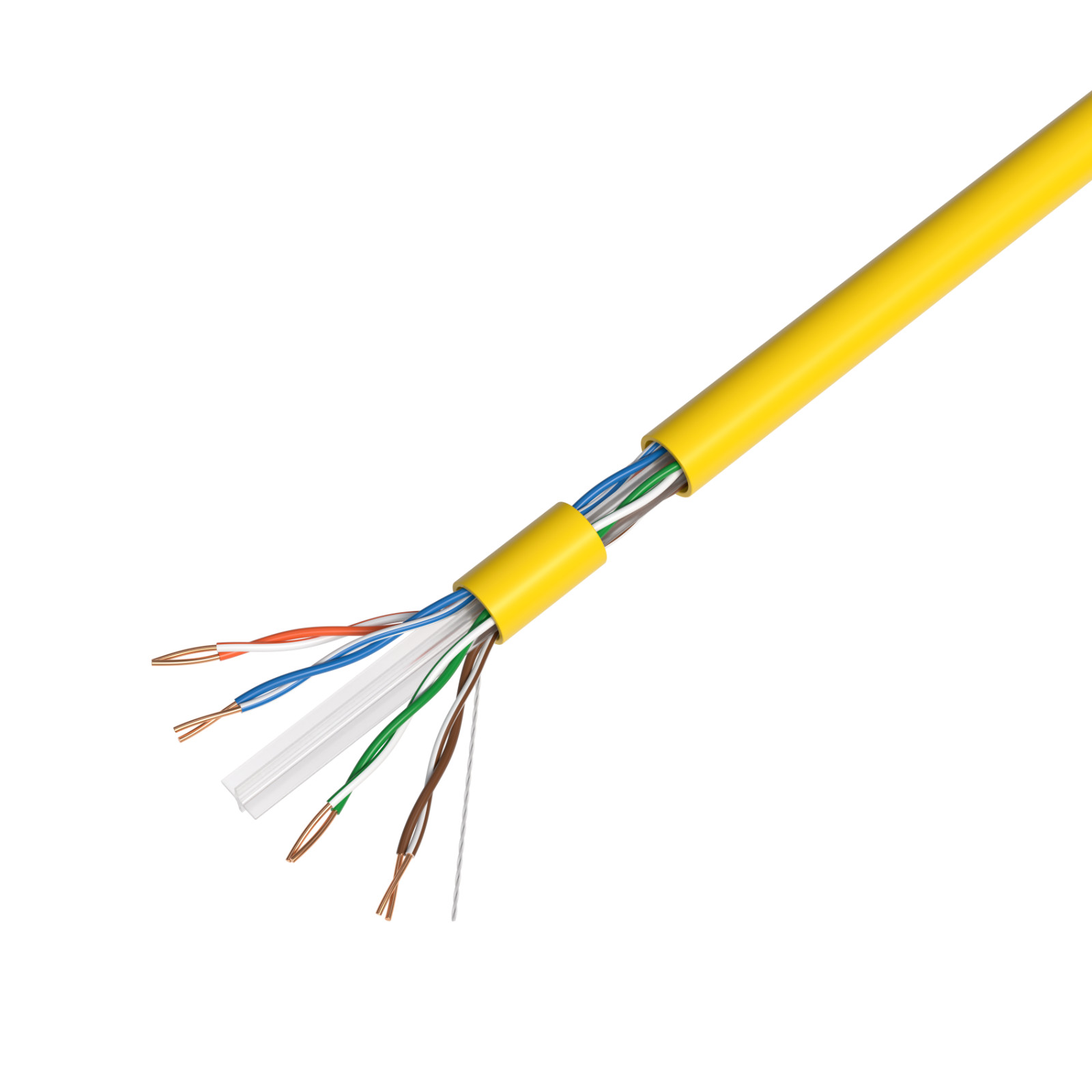 1000ft Yellow CAT6 Ethernet Cables – 23AWG 10Gbps UTP Solid CCA Wire w/Pullbox