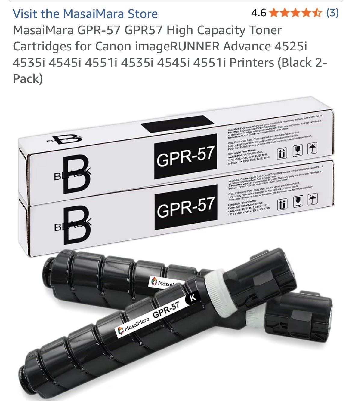 MasaiMara GPR-57 GPR57 High Capacity Toner Cartridges for Canon imageRUNNER Adva