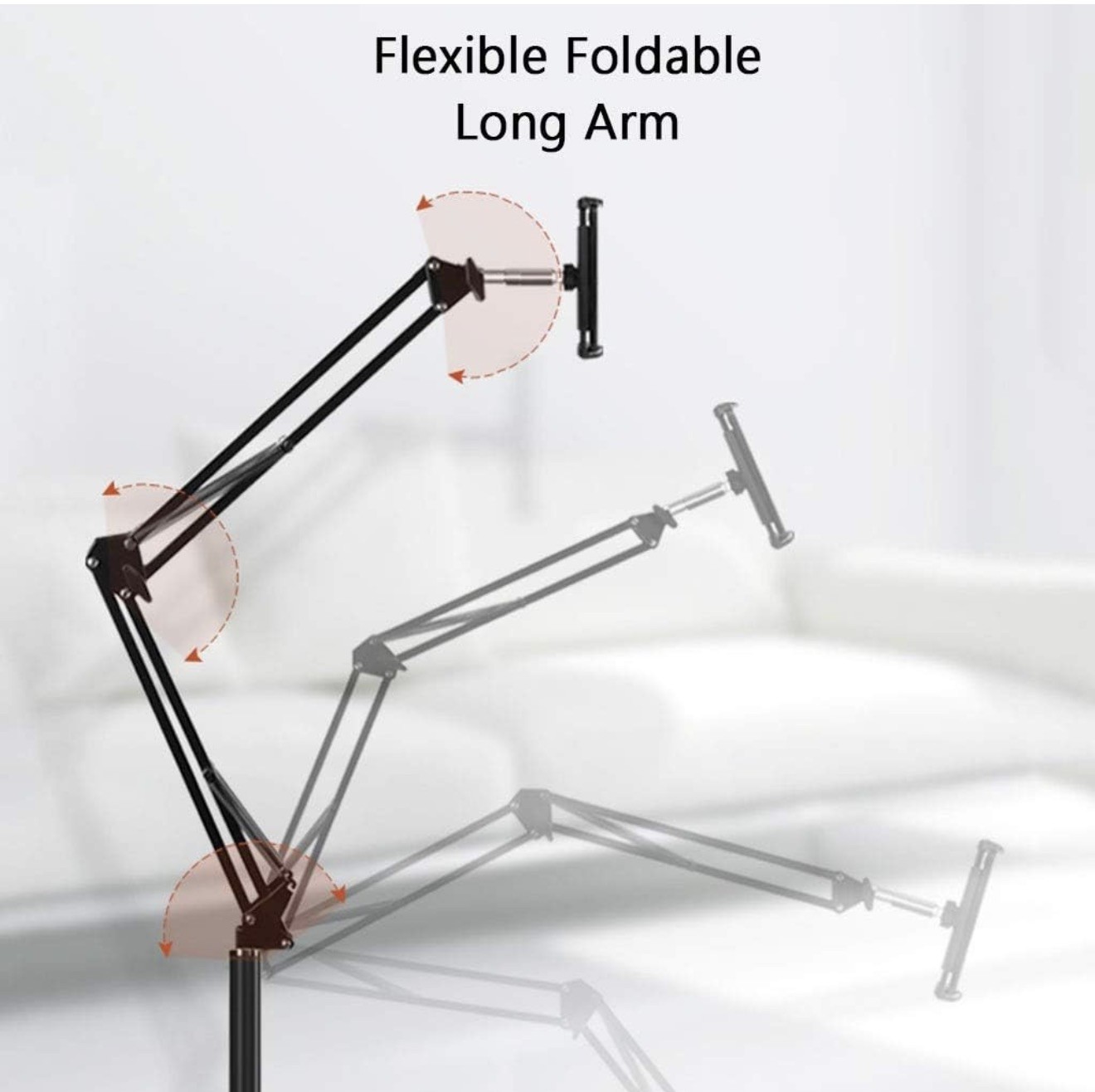 Tablet Floor Stand, Height Adjustable Telescopic Cell Phone Holder,Lazy Mount