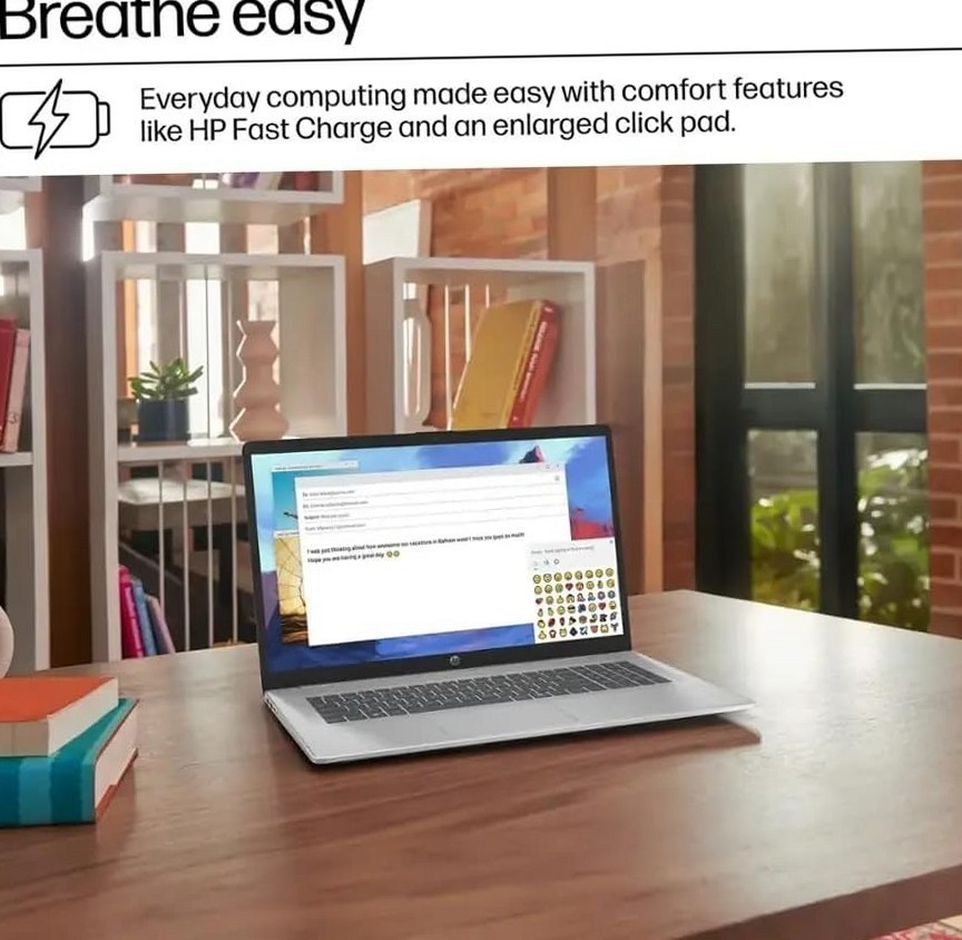 HP 17.3 inch Full HD Laptop AMD Ryzen 5 7520U 8GB RAM 512GB SSD Silver Win11