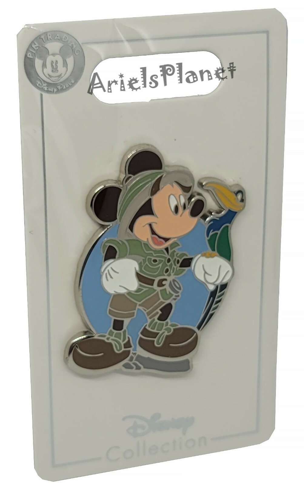 Disney Parks Safari Mickey Mouse Holding Tropical Bird Parrot Animal Kingdom Pin