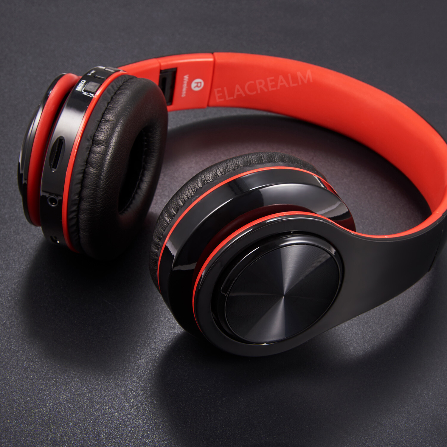 Red Wireless Hi-Fi Stereo Bluetooth Headphones Foldable Over Ear Headset PC TV