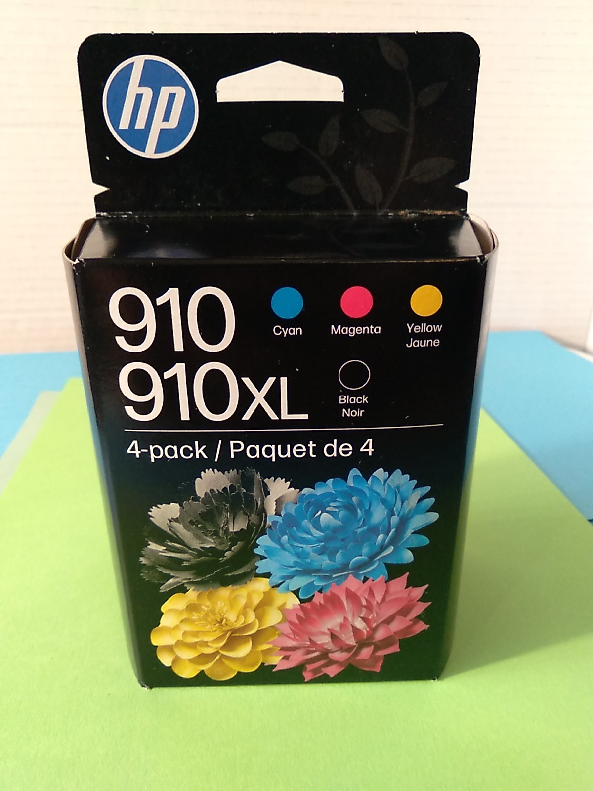 Genuine HP 910XL High Yield Black Ink & 910 Cyan Magenta Yellow 910xl/910 4 Pack