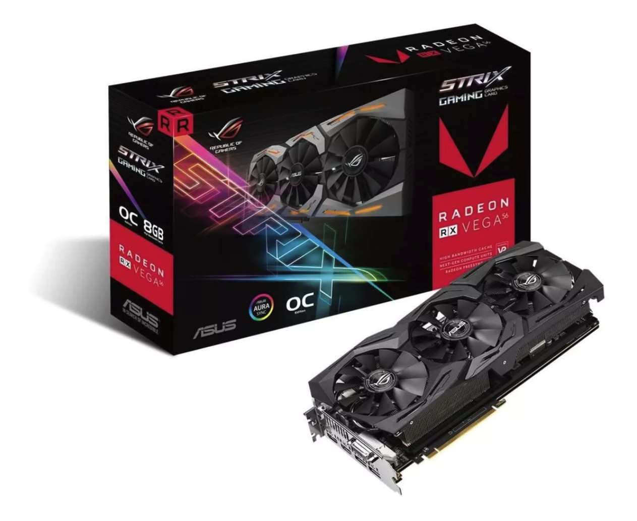 ASUS AMD Radeon RX Vega 56 8GB HBM2 Graphics Card (STRIX-RXVEGA56-O8G)