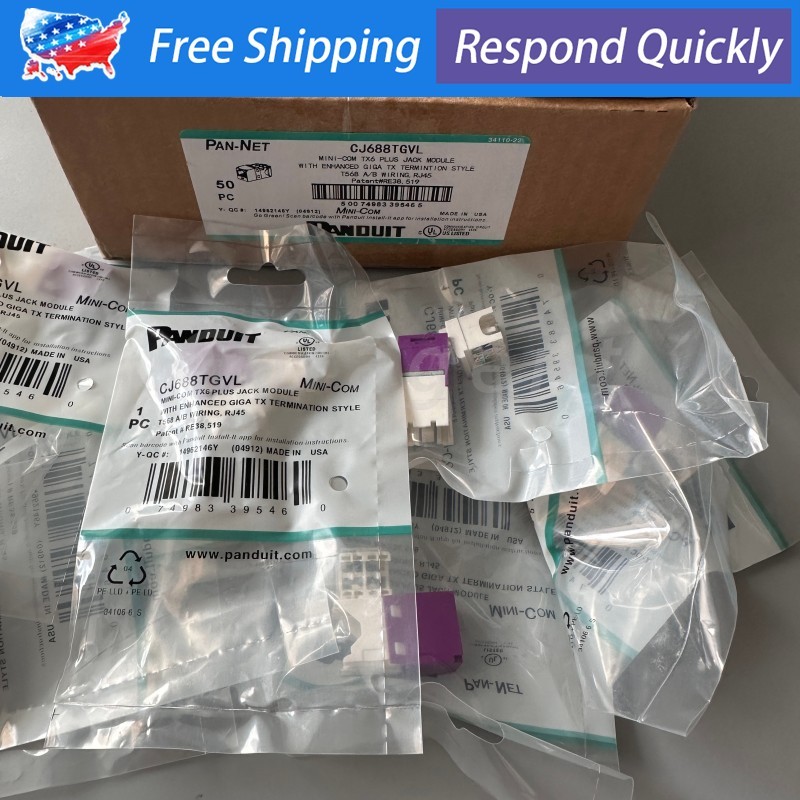 50X Cat6 MiniCom UTP RJ45 Network Jack Module For Panduit CJ688TGVL Giga TX