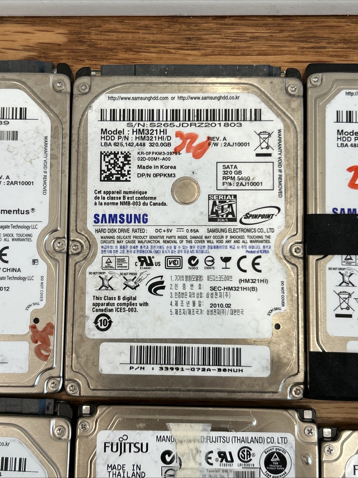 Lot Of 17 Samsung Fujitsu 2.5” Internal Drives Laptop 300gb Unbranded Read