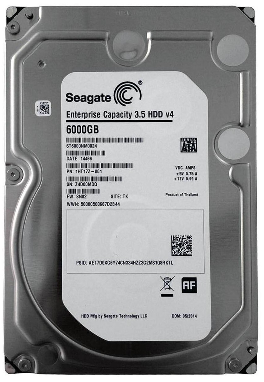 Seagate Enterprise Capacity 3.5 HDD V.4 ST6000NM0024 6TB SATA 6Gb/s