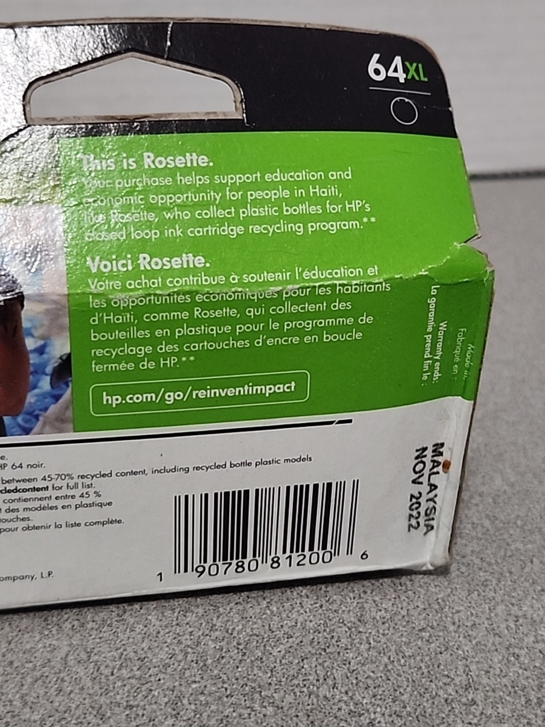 HP Original Ink Cartridge 64XL Black New in Box/Unused) Exp Nov 2022