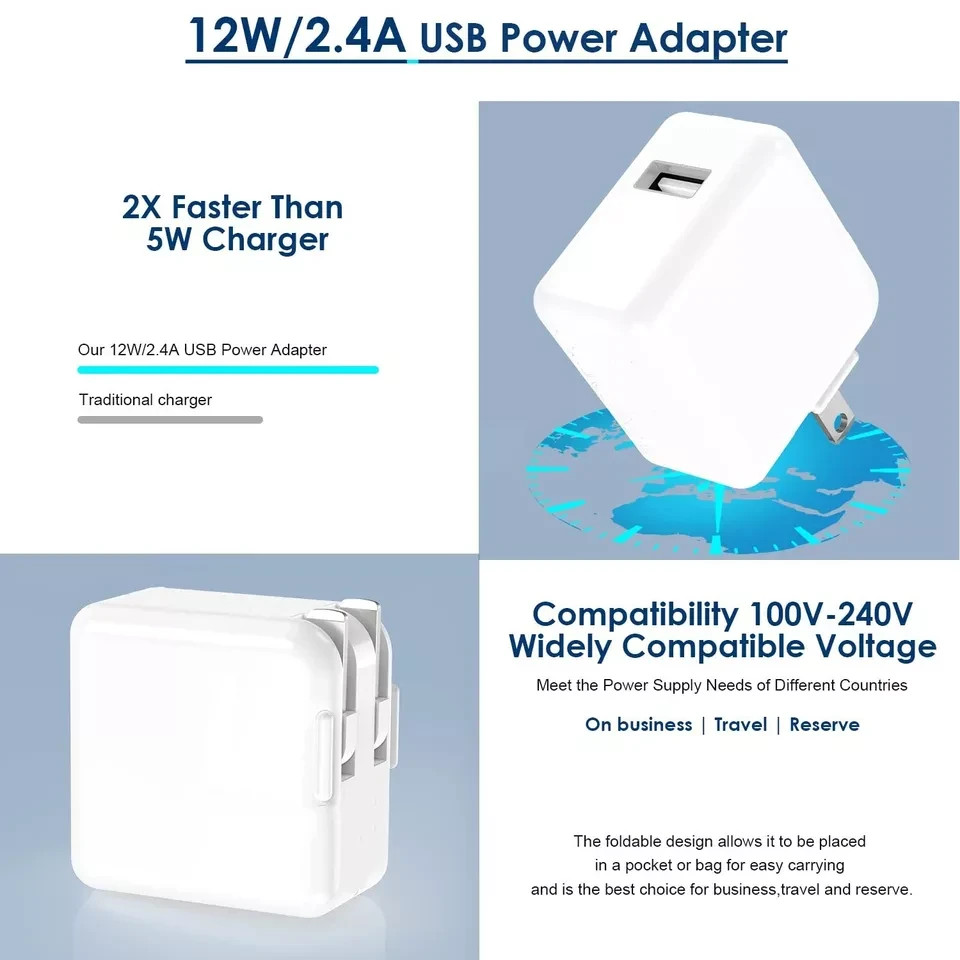 12W Genuine Wall Charger Apple iPhone iPad iPod touch Pro Air Mini A1489 A1490