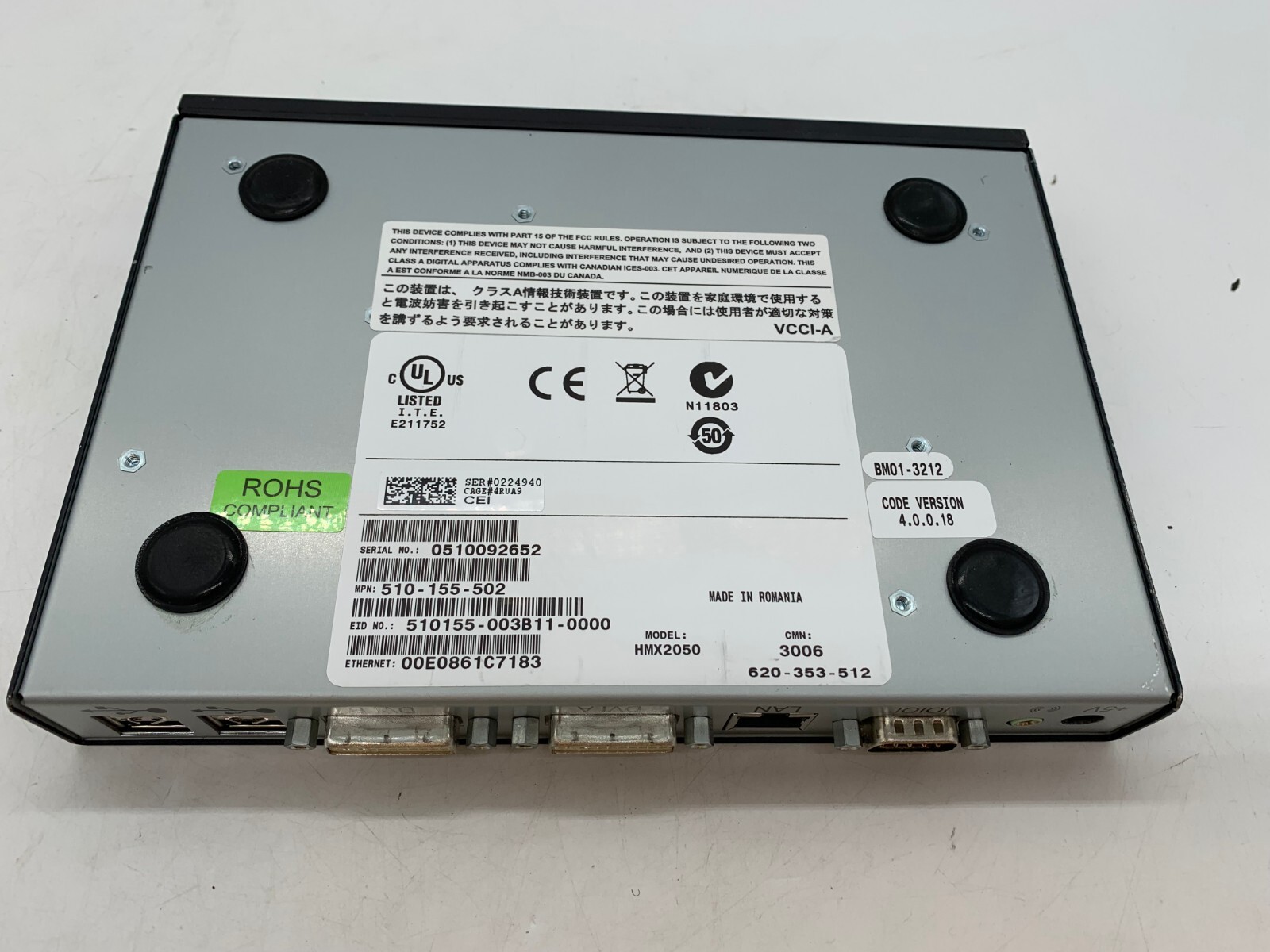 Avocent HMX 2050 Series High Performance KVM System 510-155-502 w/o power adpr