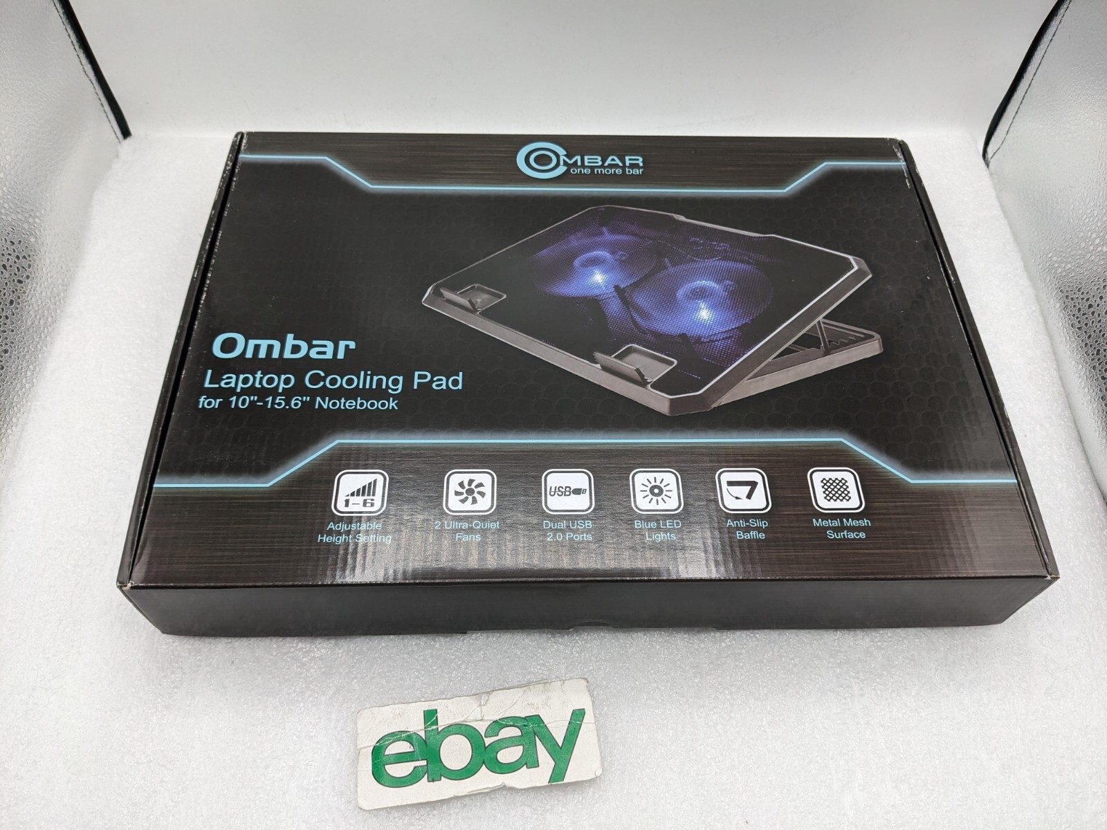 Ombar RGB Laptop Cooling Pad Dual Gaming Cooler Fans for 10-15.6″ Laptop FREE SH