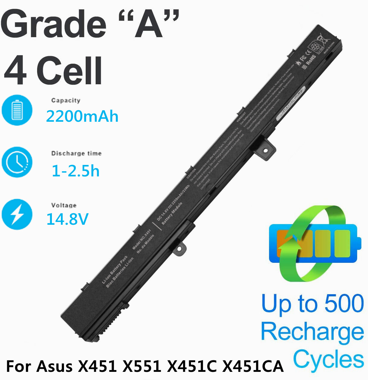 Battery for Asus X551 X551M A31N1319 X551C A41N1308 X551MA D550 X551CA 14.8V