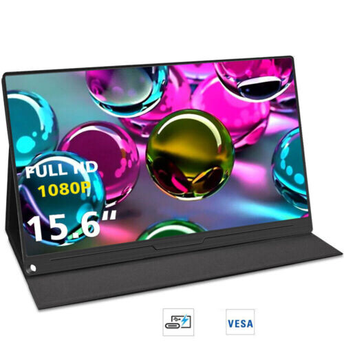15.6″ Portable Monitor IPS HDR 16:9 1920*1080 FHD Mini HDMI USB C 800:1 NEW! US