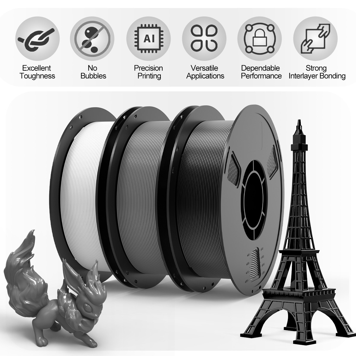 PETG Filament 1.75mm 1KG Spool(2.2lbs) 3D Printer Filament