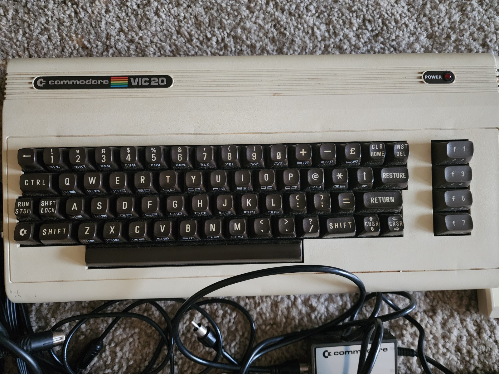Vintage Commodore Vic 20 Computer w/power-supply and Original Box – (Untested)