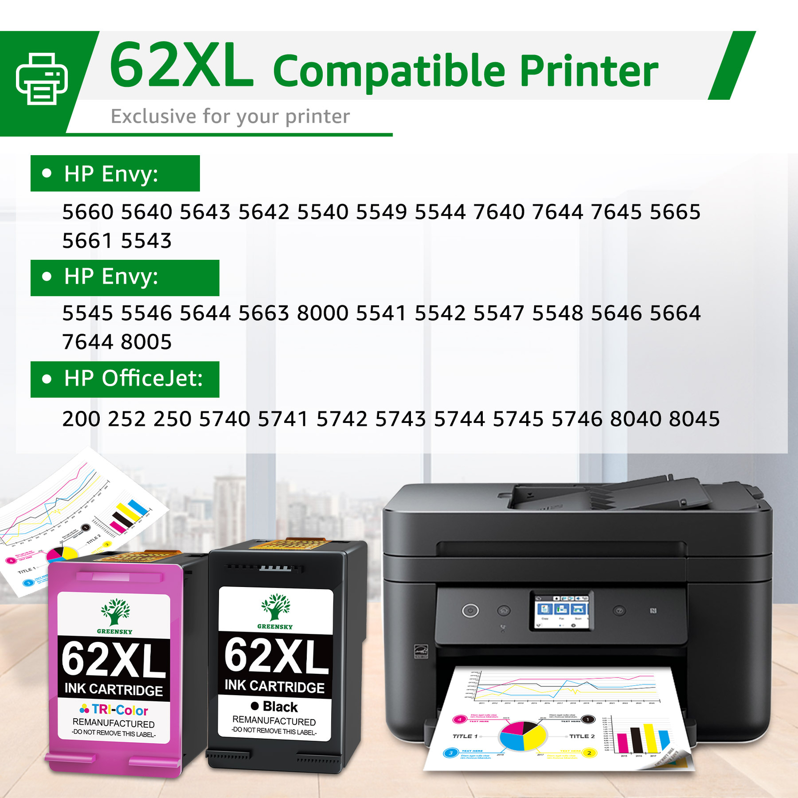 High Yield Ink Combo Black Color 60XL 61XL 62XL 63XL 64XL 65XL 67XL For HP Lot