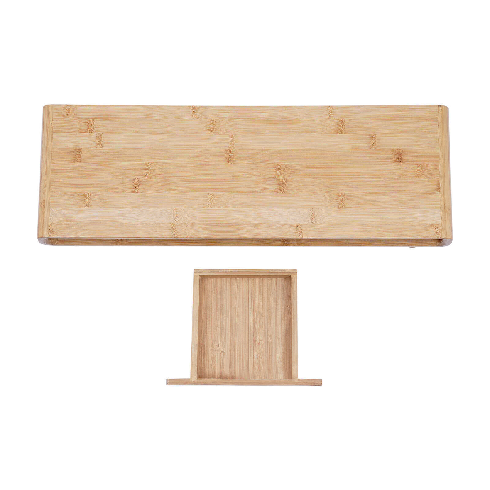 24in Bamboo Monitor Stand W/ Drawer Back Baffle Desktop Stand Riser 4.5in Height