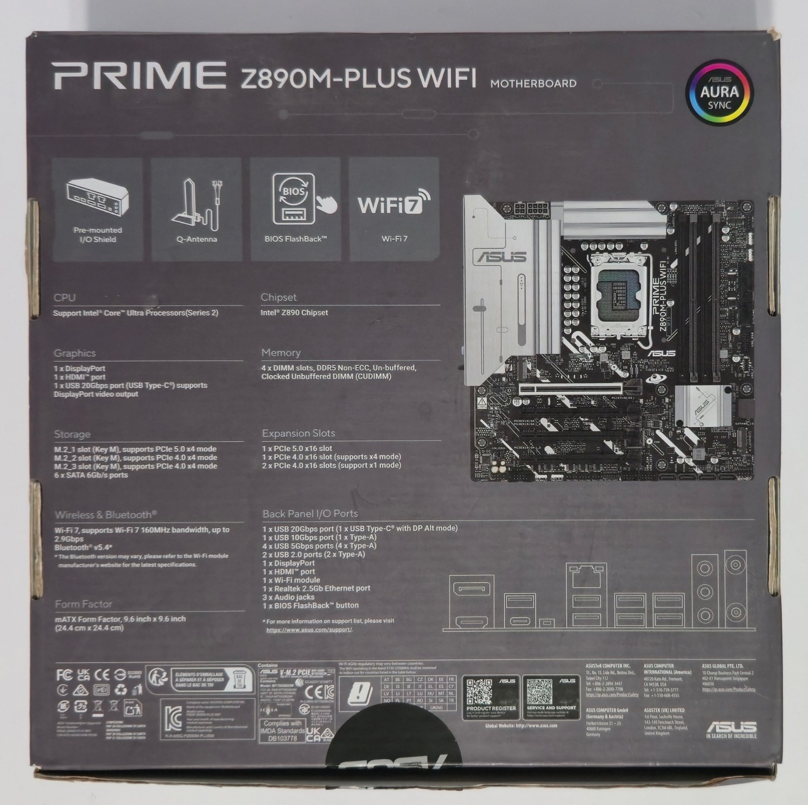 ASUS PRIME Z890M-PLUS WIFI PRIME Micro-ATX Motherboard LGA 1851 *READ*