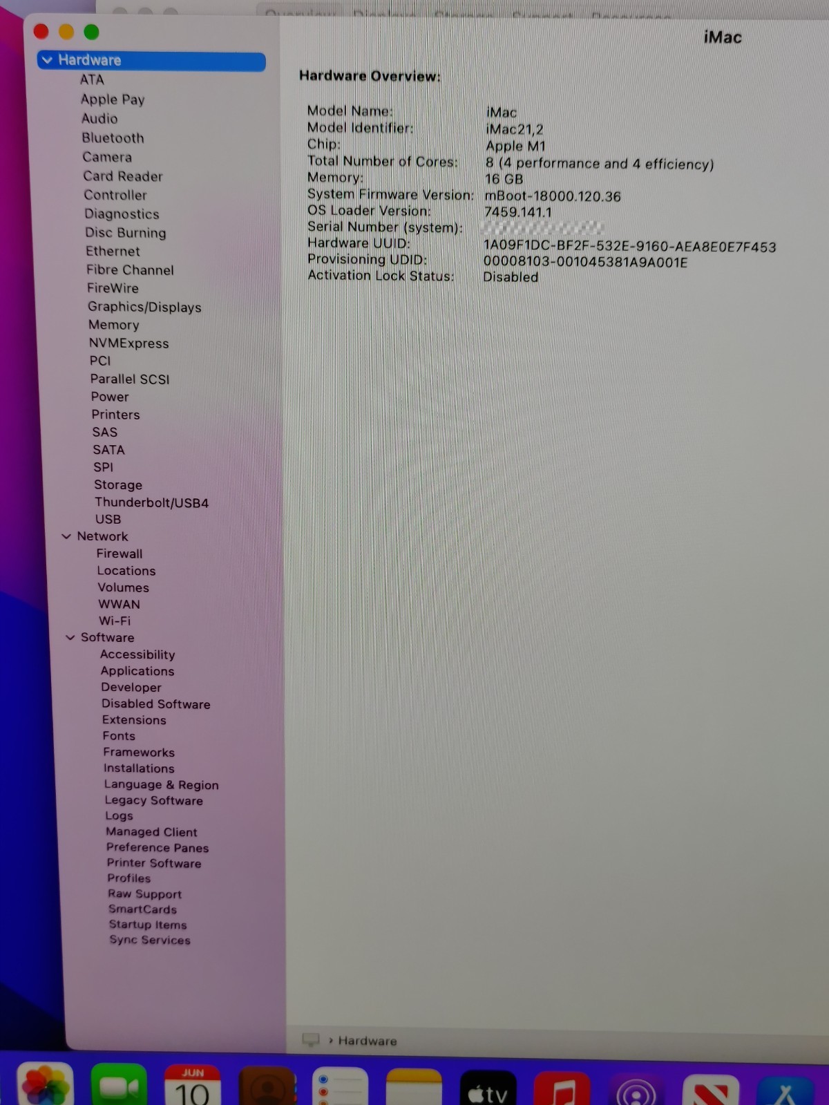 2021 iMac 24″ MJV93LLA A2439 M1 8CPU/7GPU 3.2 Ghz 16GB RAM 256GB SSD