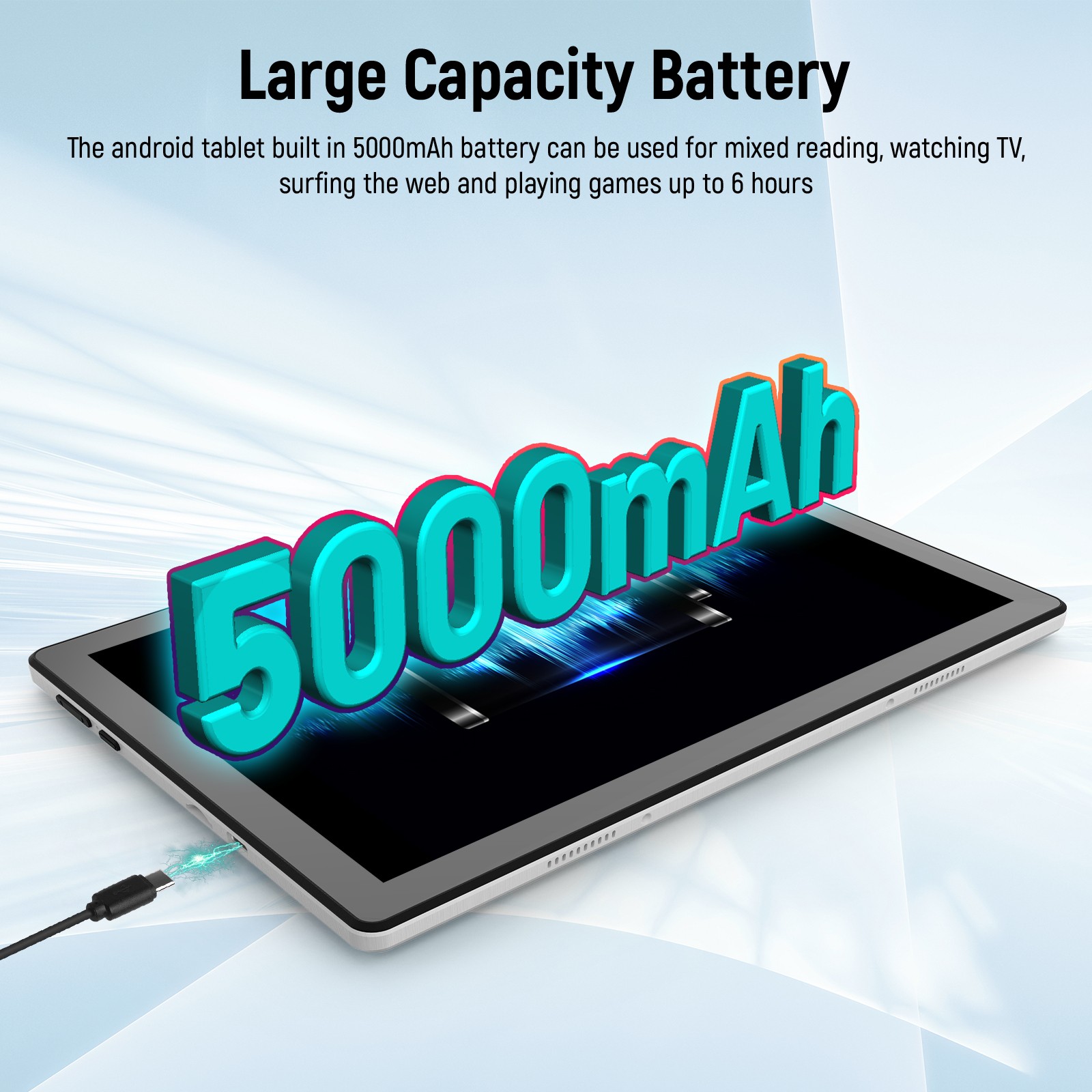 10 inch Octa-Core Android14 Tablet 8GB +64GB ROM,Dual Camera Bluetooth WIFI 6