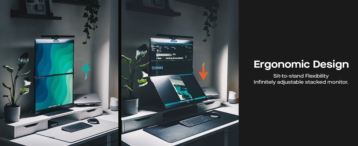 Mobile Pixels Geminos Dual 24″ Stacked Computer Monitor with Docking Station