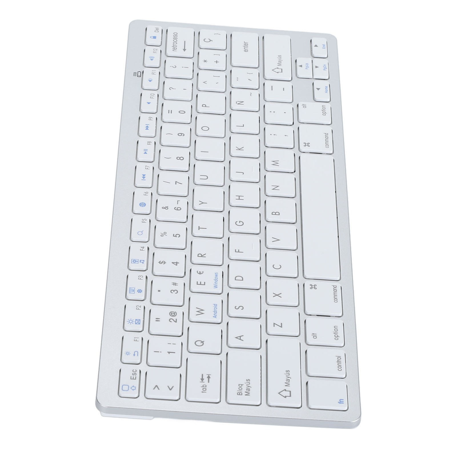 78 Keys Spanish Wireless Bluetooth Keyboard Thin Lightweight Silent Spanish HQQE