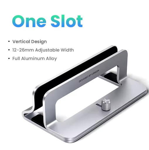 UGREEN Vertical Laptop Stand Aluminum Triple Slot Holder for Laptop Tablet Phone
