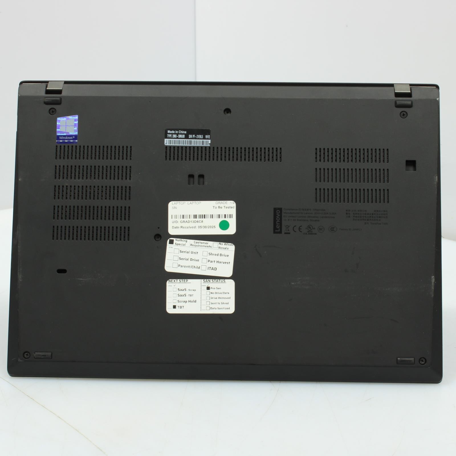 Lenovo Thinkpad T490 Intel Core i5 8th Gen 16GB RAM No Drive/OS/Battery