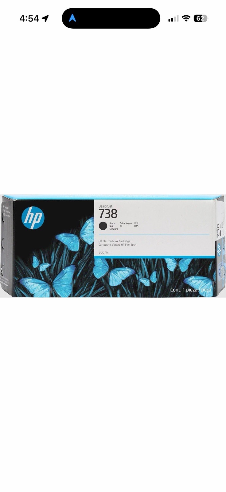 Genuine HP 738 300-ml Black DesignJet Ink Cartridge || 498N8A 11/2027