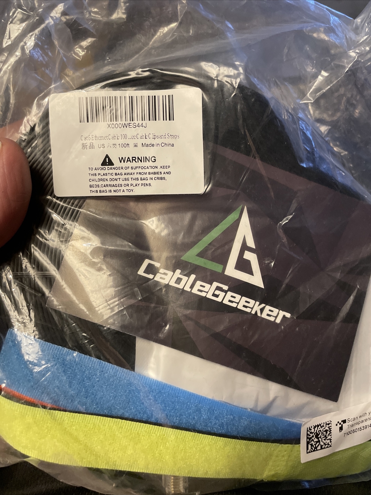 CableGeeker Flat Internet Network Ethernet Cable Cat 6 100 Ft NEW
