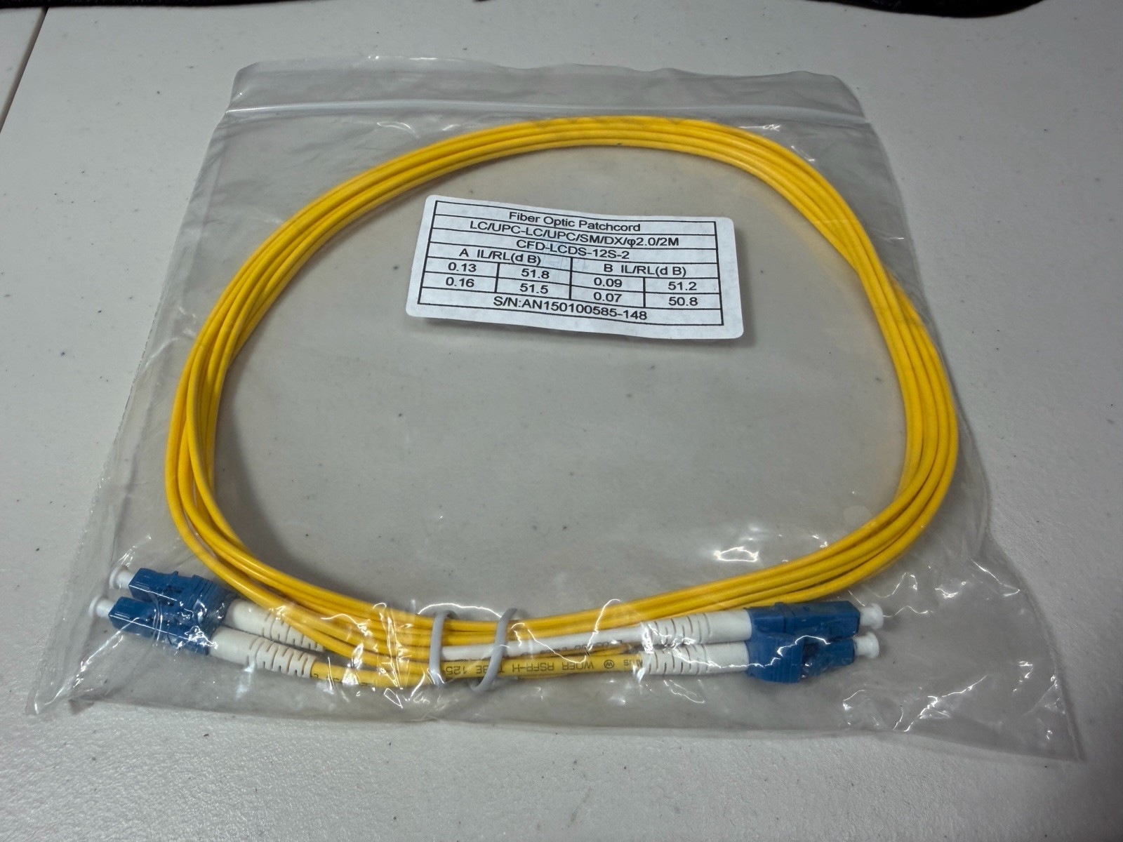 LC to LC Singlemode SM Duplex 9/125 Fiber Optic Jumper Patch Cable 2M / 6ft